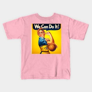 Hoops Empowerment: 'We Can Do It!' Basketball Edition Kids T-Shirt